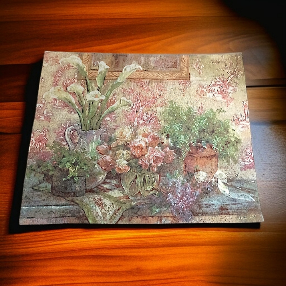 Lena Liu Tapestry Wall Hanging Love of Flowers Les Fleurs D'Amour Cottage USA‎